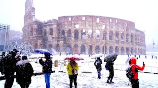 Wild snowfalls cover Italy while floods hit the plains [upl. by Led]