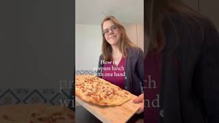 OneHanded Flammkuchen Easy Recipe Anyone Can Make 🦾 inclusion empowerment disabilityawareness [upl. by Hacceber]