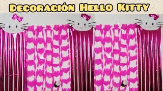 Decoración de hello Kitty papel metálico papel crepé Hazla tu misma o [upl. by Aminta783]