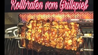 Rollbraten im Napoleon P500 Prestige mit Edelstahl Drehspieß [upl. by Sakram]