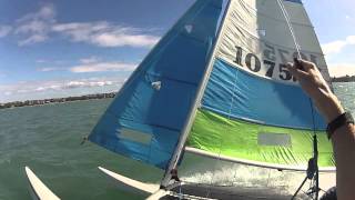 Sam Thom Kiteboard Vs Hobie 16 [upl. by Llehcam]