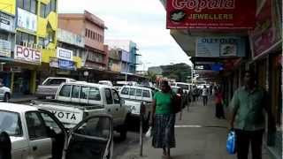 Lautoka Fiji city center downtown July 24 2012 authenticrealtime soundtrack [upl. by Enoitna]