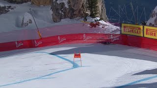 Mikaela Shiffrin 🇺🇸  big crash during the womens downhill race  Cortina dAmpezzo Jan26 2024 [upl. by Annahsirhc]