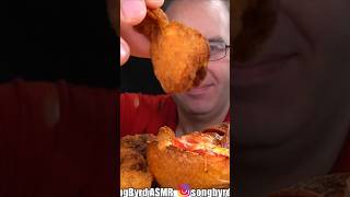 ASMR PIZZA amp CHICKEN TENDERS MUKBANG shorts mukbang [upl. by Letreece]