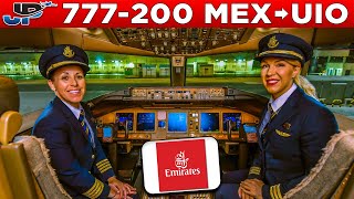 Emirates Boeing 777 Cockpit Mexico City🇲🇽 to Quito🇪🇨 [upl. by Hew]