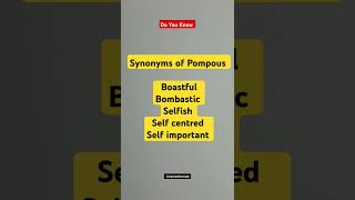 5 Synonyms of Pompous  Corporate Kurradu  shorts synonyms english learn shortsfeed short [upl. by Ahsekad]