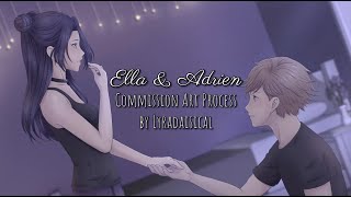 Commission Ella amp Adrien Art Process [upl. by Eintihw517]