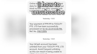 how to unsubscribe toolify pte ltd sa gcash [upl. by Nerhtak]