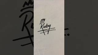 Signature for Ruby  R letter signature style shorts signature calligraphy [upl. by Sashenka]