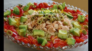 Salade fraîcheur de riz au saumon et avocat recette facile et délicieuse [upl. by Eillac]