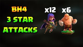 BH4 Builder Hall 4 3 Star Attack Strategy  Boxer Giants  Sneaky Archers Best Attack Startegy [upl. by Yojal]