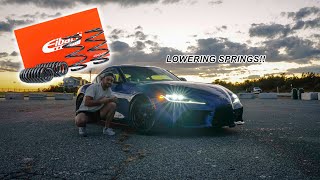 Lowering My Supra On Eibach Lowering Springs [upl. by Allister]