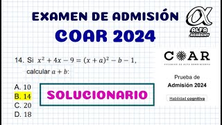 PRUEBA COAR 2024  RESOLUCIÓN COMPLETA  ALFA ACADEMY [upl. by Previdi]