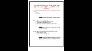 PRIMERICA LIFE INSURANCE 2023 2024 EXAM QUESTIONS AND 100 CORRECT VERIFIED ANSWERS [upl. by Irt488]