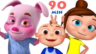 Five Little Piggies And Many More  90 Min Non Stop Nursery Rhymes  3d Rhymes Collection [upl. by Anelav]