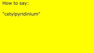 How to pronounce cetylpyridinium [upl. by Henni]