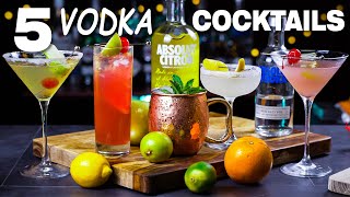 How to Make 5 Vodka Base Cocktails [upl. by Watt]