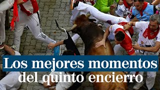 Los mejores momentos del quinto encierro de San Fermín 2022 tres corneados [upl. by Amedeo674]