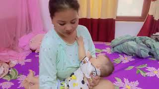 Breastfeeding  Baby Milk  Menyusui Bayi  Mama Muda [upl. by Ninerb]