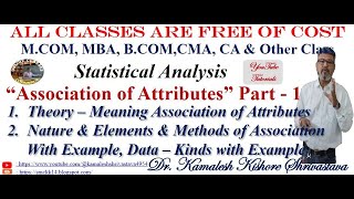 ASSOCIATION OF ATTRIBUTES PART  1 MCOMMBABCOMCACMA amp OTHER CLASS [upl. by Ainadi]