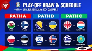 Playoffs Draw amp Schedule UEFA Euro Germany 2024 Qualifiers [upl. by Ahsieken]