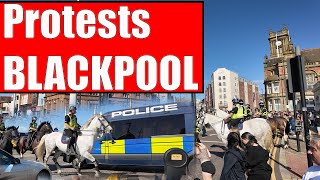 Blackpool Protest Saturday HUGE Police Presence 👮‍♂️🚓 [upl. by Eterg]