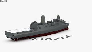 San Antonioclass amphibious transport dock 3D model by 3DModelsorg [upl. by Firahs]