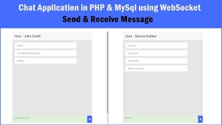 Chat Application in PHP amp MySql using WebSocket  Send Receive Message [upl. by Arikehs]