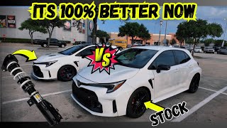 HKS Hipermax S vs Stock Suspension  GR Corolla Driving Impressions [upl. by Yerkovich483]