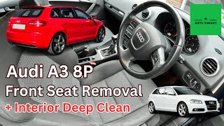 Audi A3 8P Sportback  Front Seat Removal amp Interior Deep Clean [upl. by Atsahc]