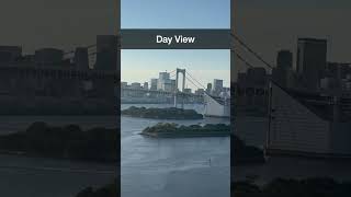 Hilton Odaiba  Hotel View of Tokyo Bay Rainbow Bridge and Skyline  Japan shorts japan odaiba [upl. by Estrin750]