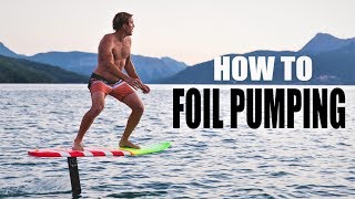 How to Foil pumping  Hydrofoil Surfing [upl. by Nohshan]