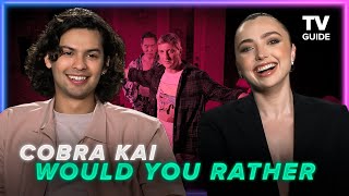 Cobra Kai Stars Play Would You Rather  Xolo Maridueña Peyton List Jacob Bertrand [upl. by Glenden]