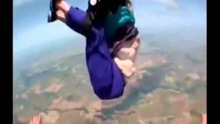 Skydiving Gone Bad  Grandma Falls Out of Tandem Harness [upl. by Vassily]