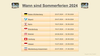 Wann sind Sommerferien 2024 [upl. by Riffle366]