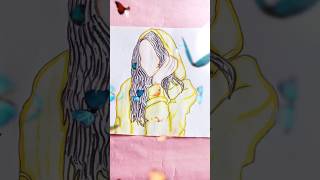 Eminent prints Girlish design girl character art painting idea 💡satisfyingvideo art  short [upl. by Enael403]