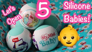 Unbox 5 Silicone Babies With Me Tiniest Mini Silicone Babies [upl. by Lerad]