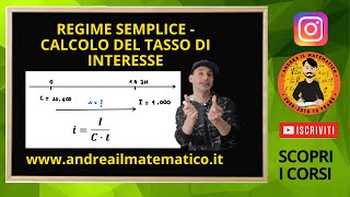 REGIME SEMPLICE  TASSO DI INTERESSE  Matematica Finanziaria [upl. by Duester]