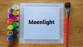 Moonlight Drawing  Moonlight Drawing Easy Step by Step  Moonlight Scenery Drawing  Moonlight [upl. by Fielding]