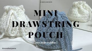 Crochet Mini Drawstring Pouch  Beginners Friendly  Gift Ideas  Carelycrochets [upl. by Anaehs278]