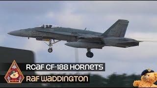 LEGACY F18 HORNETS MAKING NOISE ROYAL CANADIAN AIR FORCE CF188 RETRO TOPGUN • RAF WADDINGTON [upl. by Ailime]