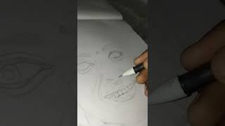 Realistic portrait outline drawingcreat art viral status shorts [upl. by Janith923]