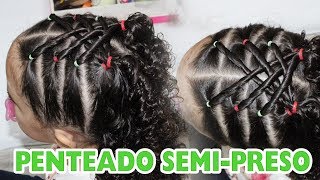 Penteado Infantil SEMIPRESO para cabelos cacheados 21  Sr e Sra Martinez [upl. by Hannus]