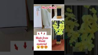 Waste material project  Vase making at home shorts diy crafts diyvase vase [upl. by Fante]