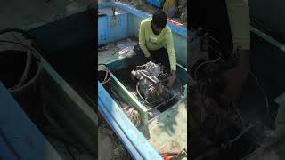 Lifeboat Start Process in Bangladesh lifeboat yanmar frpboat boatstart [upl. by Nyliret]