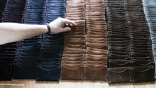 Making 500 Leather Wallets By Hand [upl. by Petronilla]