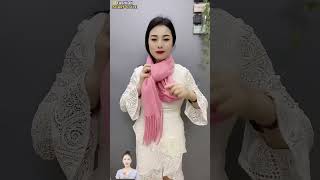 How to wear a woolen scarf Necktie for girls fashion scarf scarffashion [upl. by Latsryk253]