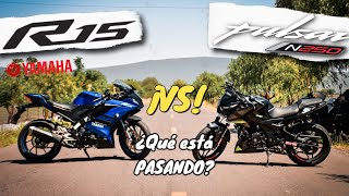 ¡BATALLA a MU3RT3🔥😱 Yamaha R15 vs BAJAJ Pulsar N250🤩💯 Aguacate Motovlogs 🥑 [upl. by Nosdrahcir]