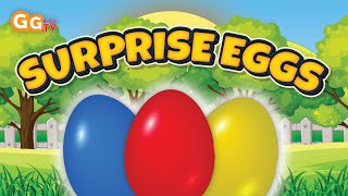 Surprise Eggs Kids Songs  Learn Colors for Kids [upl. by Yrag]