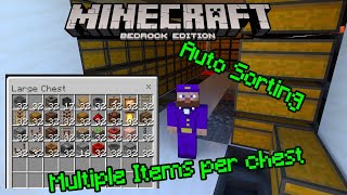 Minecraft Bedrock Item Categorizing Sorter [upl. by Eelime]